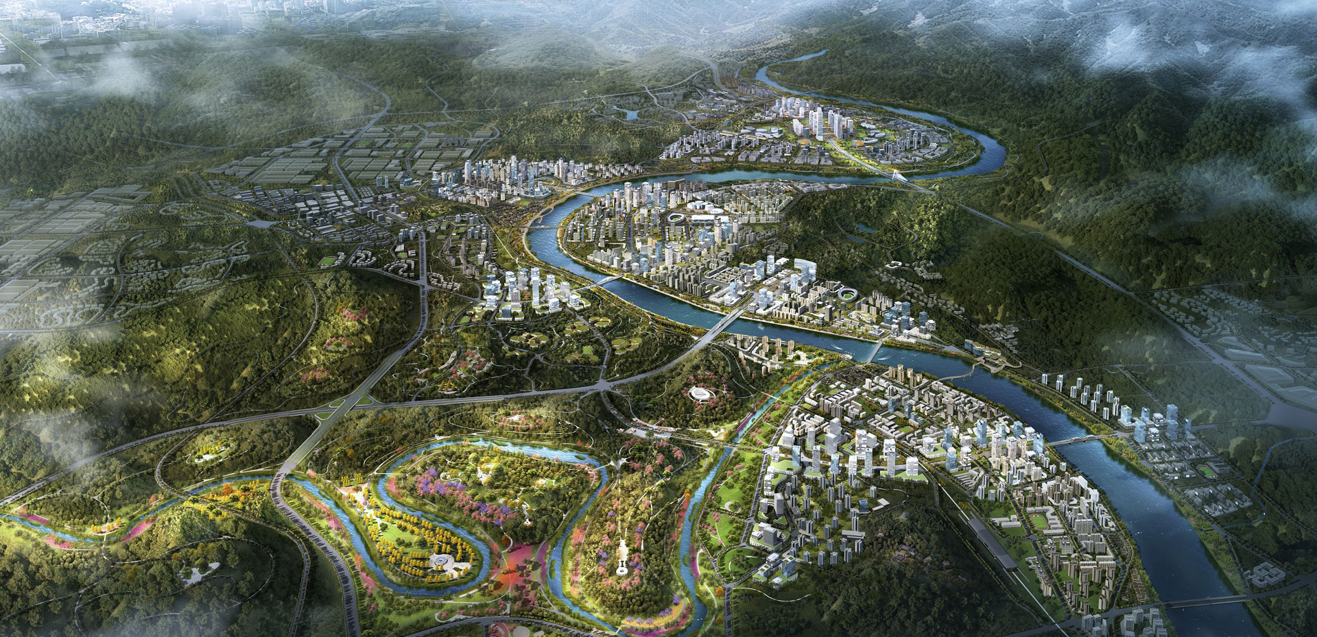 龙泉山东侧沱江发展轴简阳城区段城市设计
